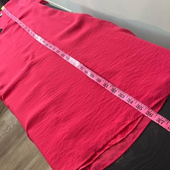 Lauren Vidal Women's Split Long Sleeve Mini A-Line Dress Pink Size Medium - Picture 8 of 13